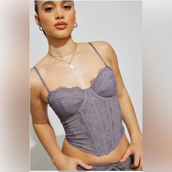 GARAGE-Chrishell Lace Mesh Bustier- NWTS- size SMALL - Picture 1 of 8